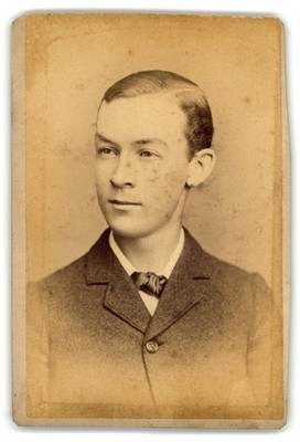 Antique Cdv Circa 1870s Young Handsome Man In Suit With Bow Tie Formal Headshot
