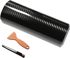 Vinilo Fibra Carbono Negro 5D Alto Brillo 12 X 60 Pulg Coche Herramientas