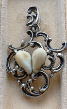 835 Silberanhänger mit zwei Grandeln, Trachtenschmuck/Jagdschmuck, Vintage 