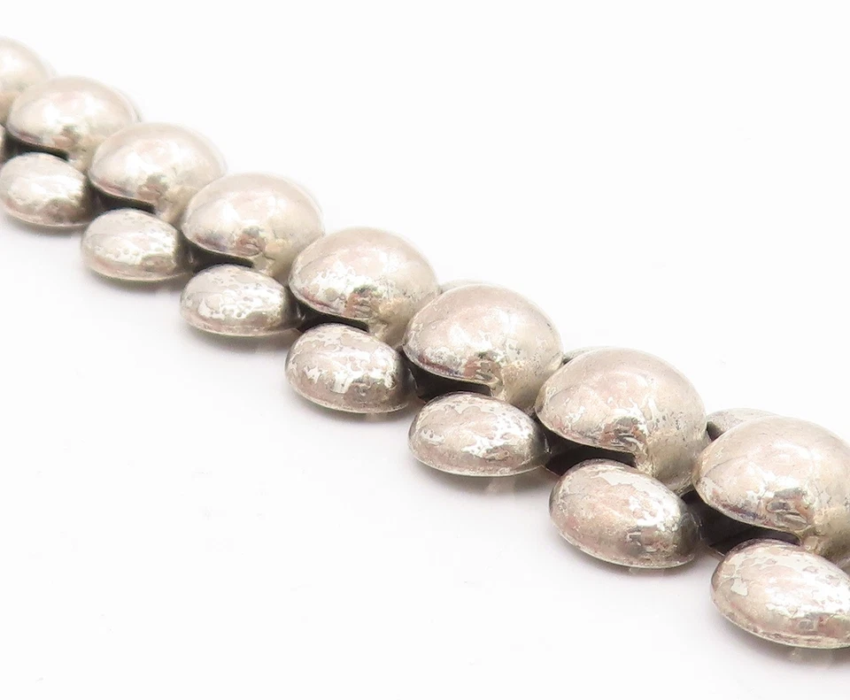 Pulsera vintage de plata de ley 925 cadena modernista con cuentas Danecraft BT11517 Foto 4 de 4