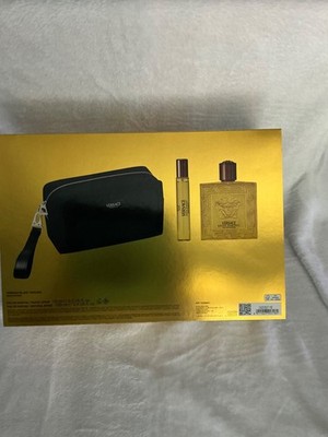 VERSACE EROS ENERGY 3 pcs Cologne GIFT SET for Men 3.4 oz EDP Spray + Mini + BAG
