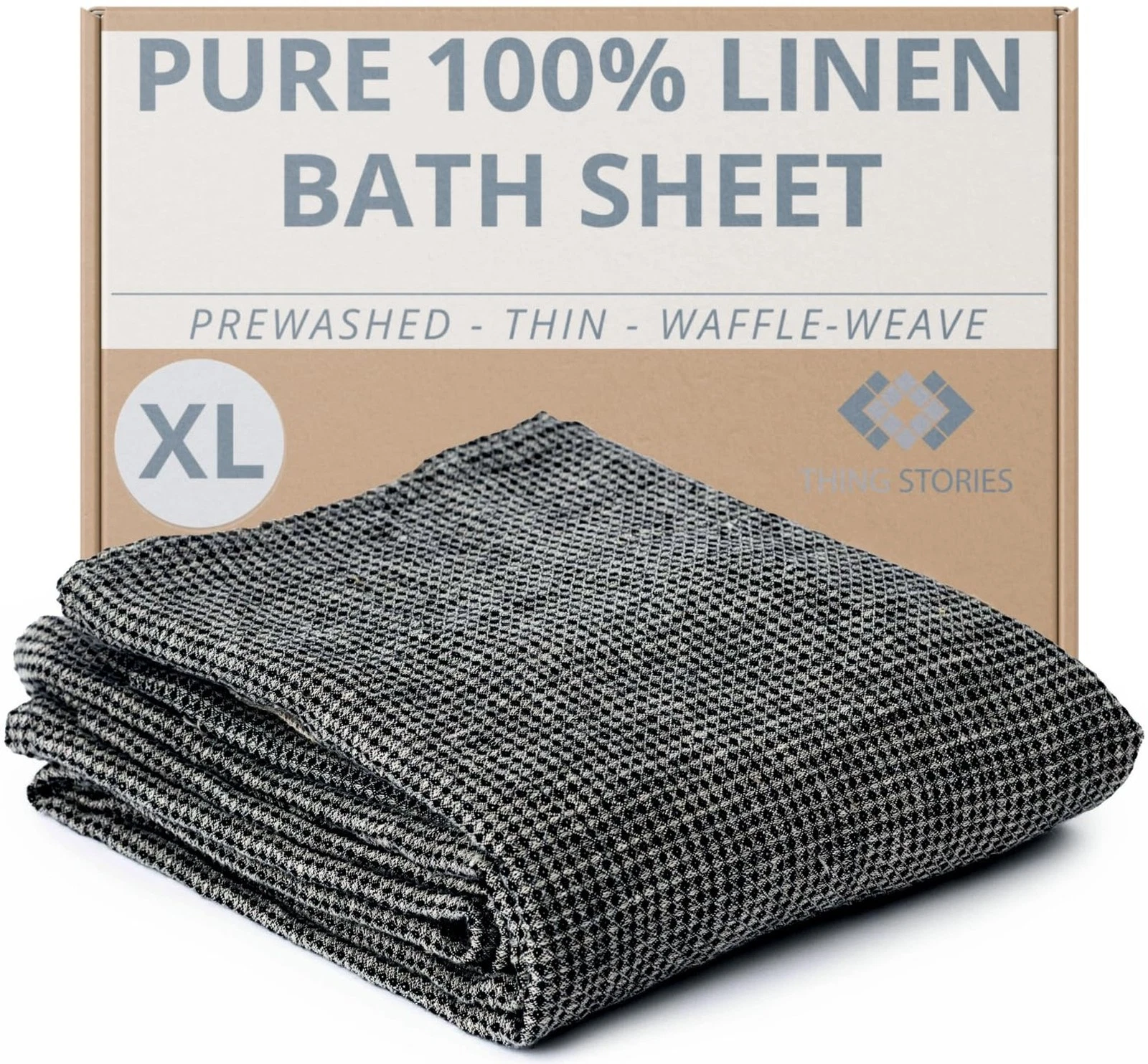 100% Linen Bath Sheet 36x72 - Waffle Weave Linen Bath Towel Oversized - Lightweight Absorbent Thin Waffle Bath Sheets Towels for Adults - Quick-Drying XL Travel Towel Extra Large - Thumbnail 2