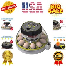 12 Egg Incubator with Humidity Display, Egg Candler, Automatic Egg Turner, fo...
