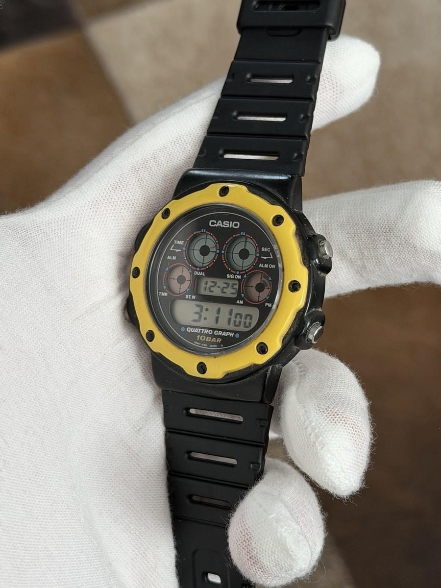 Rare Vintage Casio Quattro Graph QGW-10 Men's Digital Sports Watch