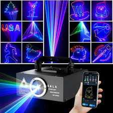 DJ Laser Light with App Control, 3D Animation Laser Projector for Party, Support