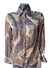 Zara Woman Bluse Seidenhemd Nr.M Gr.36/38 S/M Seide Paisley Elegance Büro TOP