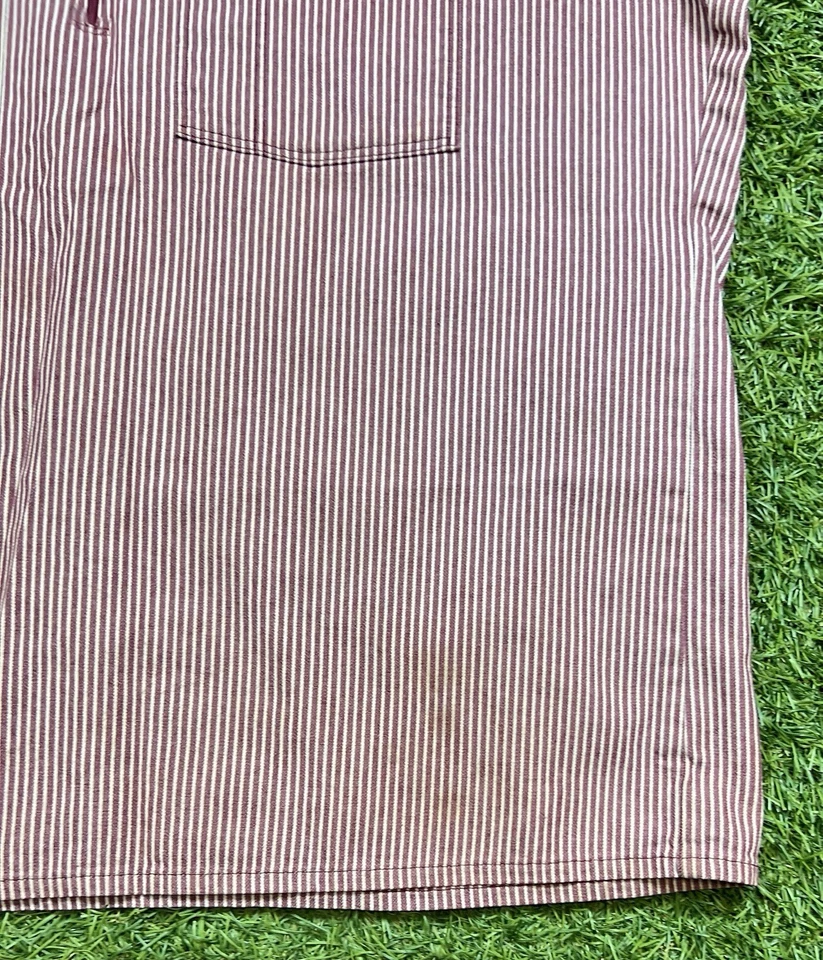 Camisa de trabajo vintage Ben Davis nogal americano a rayas rojas manga corta para hombre XL EE. UU. Foto 2 de 4