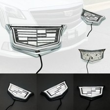 Chrome Led White Illuminated Front Grille Emblem For 2016 2017 Cadillac Xts