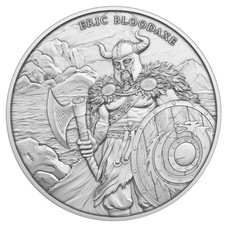 1 Troy oz Eric Bloodaxe Design .999 Fine Silver Round 99.58 per troy oz