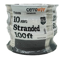 Cerrowire 100 ft. 10 Gauge Stranded Copper THHN Wire White, 600V Rated