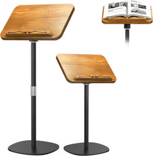 2-In-1 Dual-Use Floor & Desktop Book Stand, 100% Solid Wood, Height Adjustable f