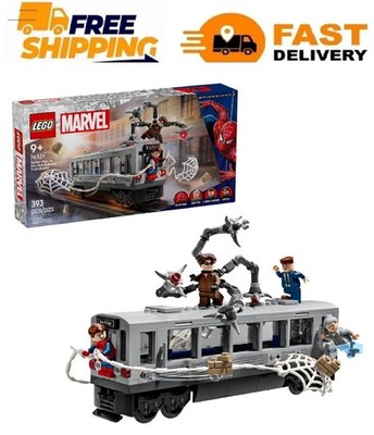 LEGO Marvel Spider-Man vs. Doc Ock Subway Train Scene Building Set, 393 pc.