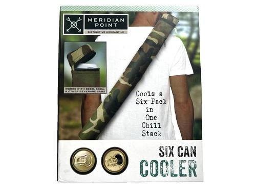 Meridian Point Six Can Cooler Insulated CAMO Backpack Sleeve - Beer or Soda 9z