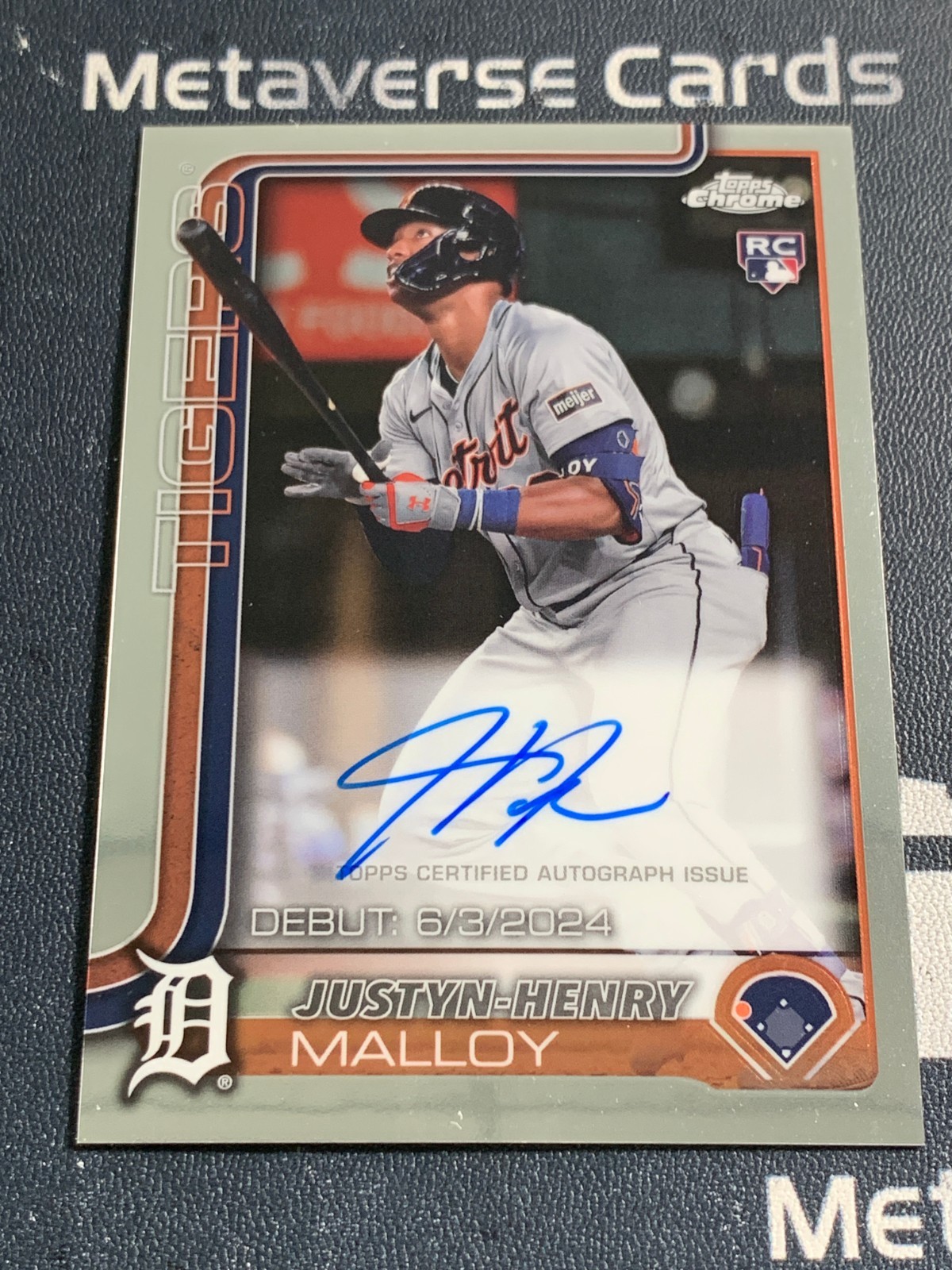 2025 Topps Chrome Justyn-Henry Malloy RC Rookie Debut Auto Tigers