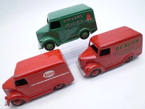 VINTAGE DINKY TOYS TROJAN VAN 450 451 452 TRIO ESSO DUNLOP CHIVERS ISSUED 1950s