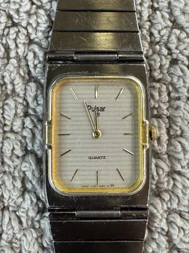 Vintage 1985 Pulsar by Seiko Y100 Tank Watch New Battery