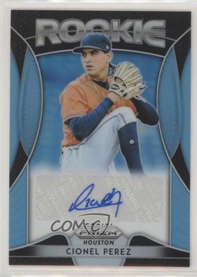2019 Panini Prizm Rookie Carolina Blue 40/100 Cionel Perez #RA-CP Auto RC fl4