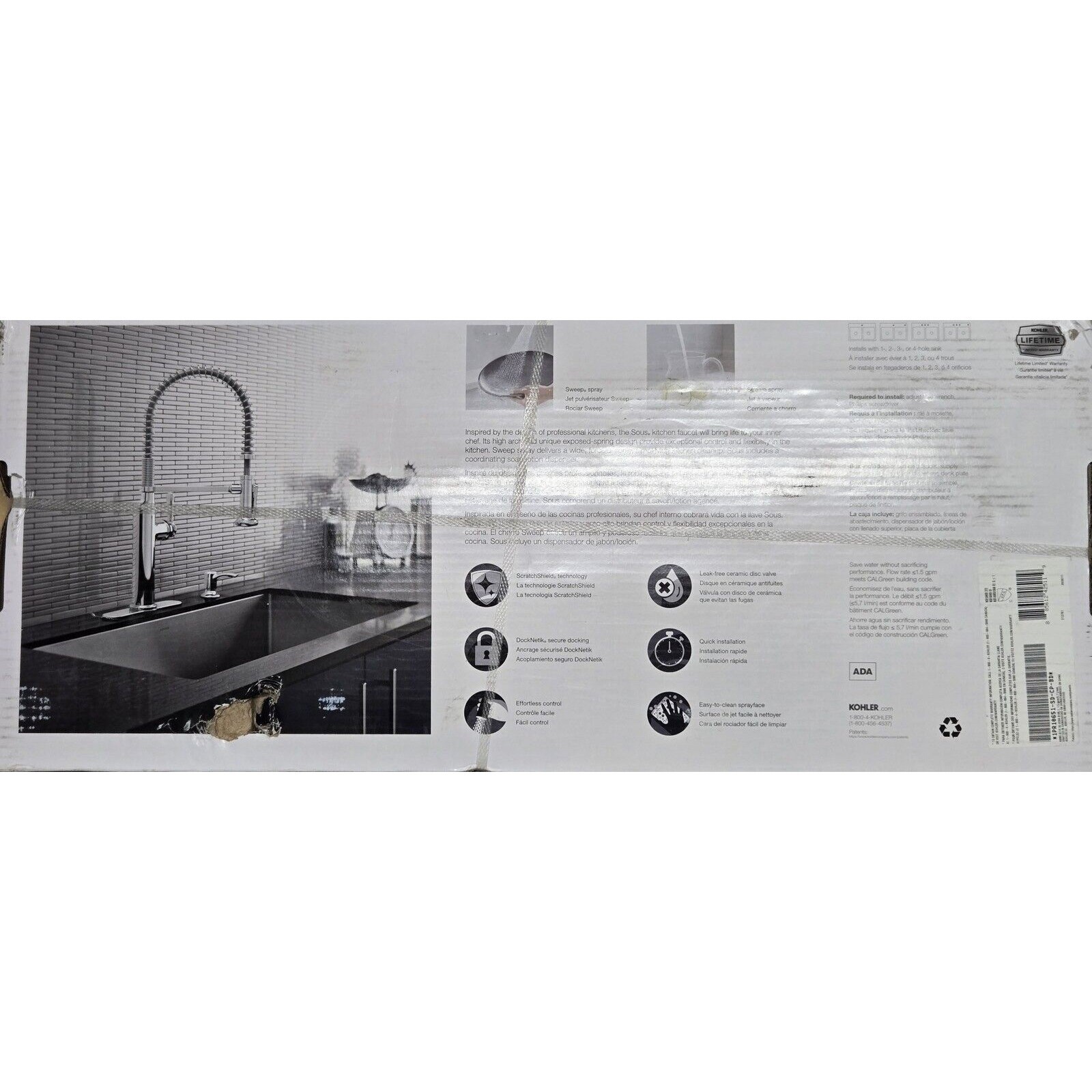 Kohler R10651-SD-CP Sous Kitchen Faucet - Polished Chrome - FREE Shipping!