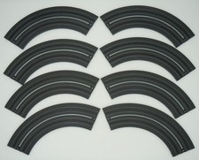 AURORA TJET 9" 1/4 CURVE TRACKS  8 PC VN-EXC  RARE 2-HOLE  CLEAN  RACE READY