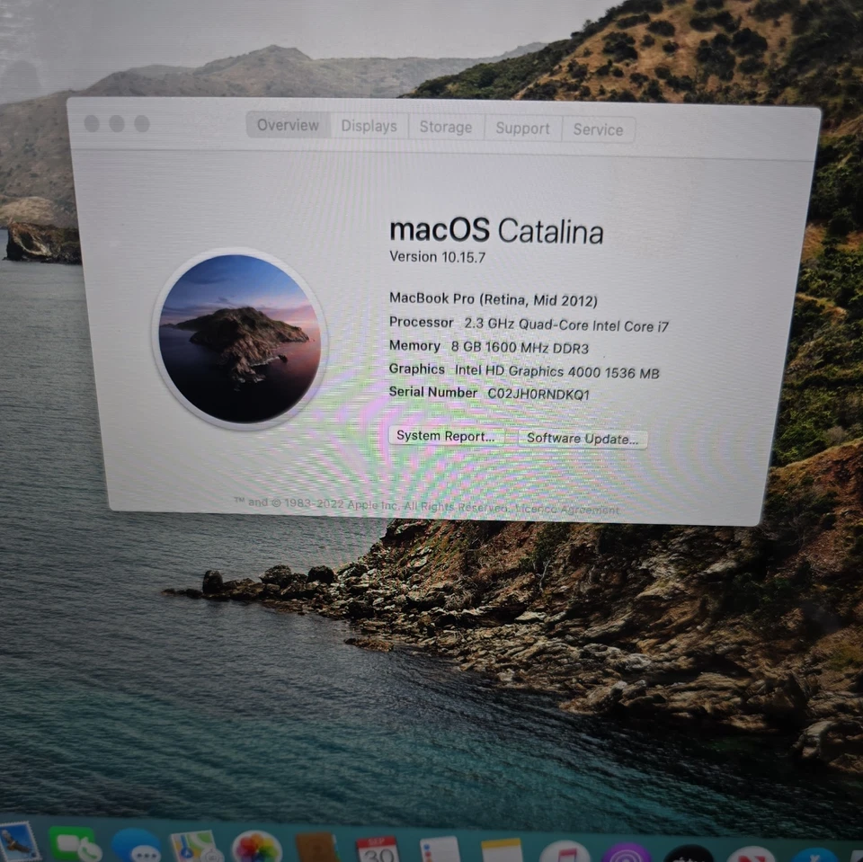 Apple MacBook Pro Retina 15.4" Mid 2012 128GB SSD 8GB Ram 2.3GHz i7 New Battery - Image 2 of 4