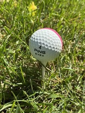 Ping Eye 2 White/Pink Two Tone Vintage Golf Ball - Rare 