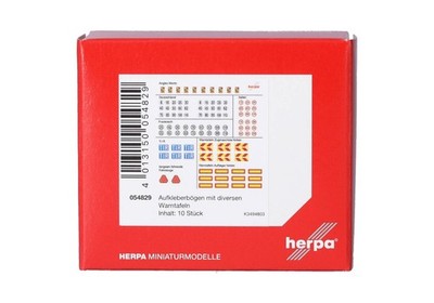 Herpa 054829 Zubehör Aufkleberbögen mit diversen Warntafeln (10 Stück)  1:87