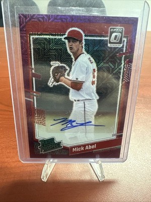 2023 Panini Donruss Optic Rated Prospect Signatures Mick Abel Purple Mojo /5