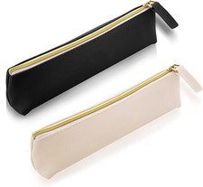 PU Leather Pencil Case, Marker Pouch Cute Slim Pen Bag Small