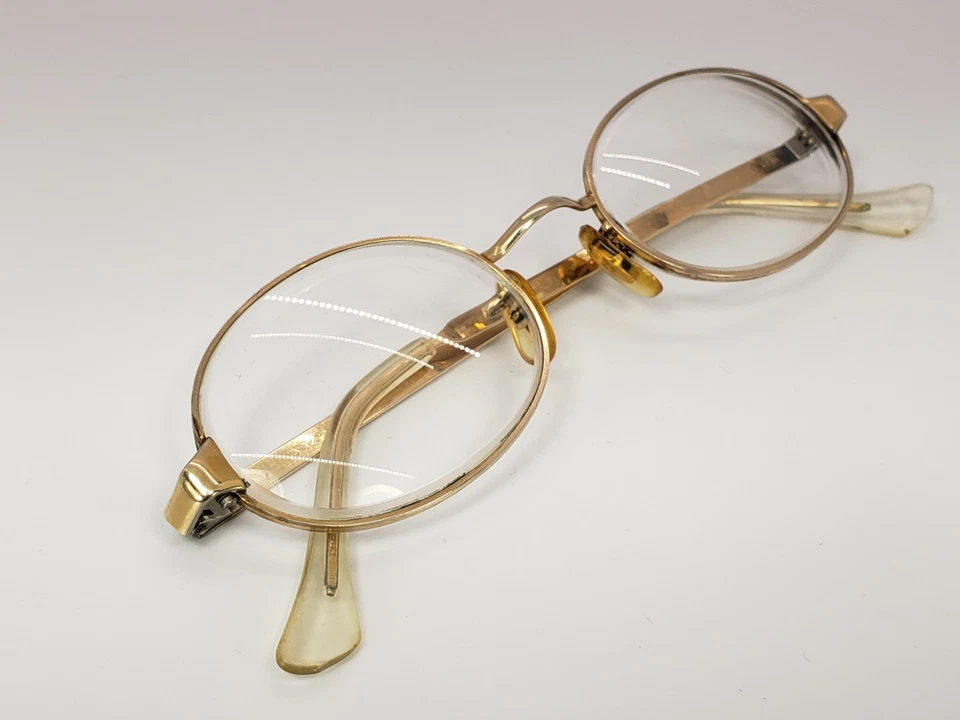 Vintage 1/20 12K GF Eyeglasses Gold Filled 5 3/4 Oval Eyeglasses USA Scrap? - Image 3 of 4