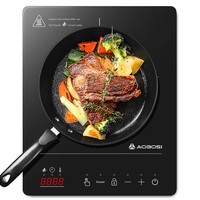 Induktionskochfeld 1 Platte Booster-Funktion 2000W 32X26X4,5Cm Glas Schwarz