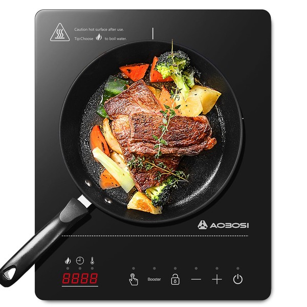Induktionskochfeld 1 Platte Booster-Funktion 2000W 32X26X4,5Cm Glas Schwarz-image