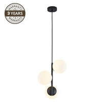 Domoletti Campo Pendelleuchte G9 3X25W Schwarz/Weiß Glas Metall Modern