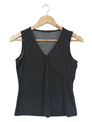 COMMA ärmellose Bluse Damen Bluse Gr. DE 36 schwarz-weiß Casual-Look
