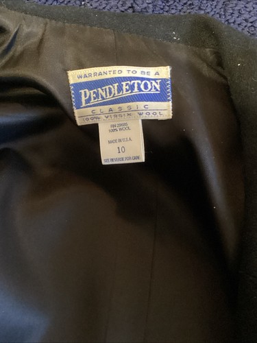 Pendleton 100% Schurwolle Blazer Sakko Gr. 10 schwarz zweireihig Goldknopf - Bild 10 von 11