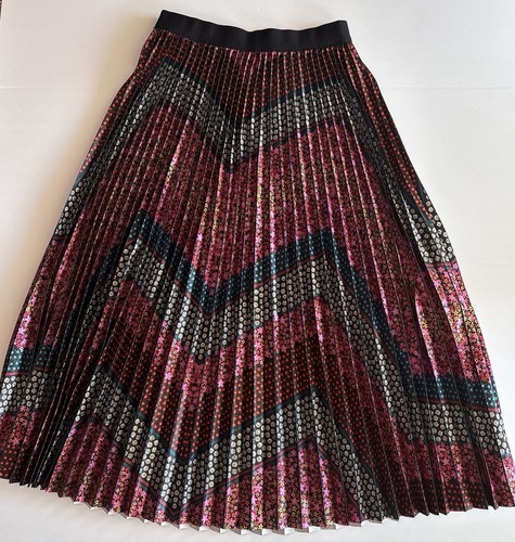 Le Superbe Womens Accordion Pleat A Line Skirt Multi Colored Size Medium