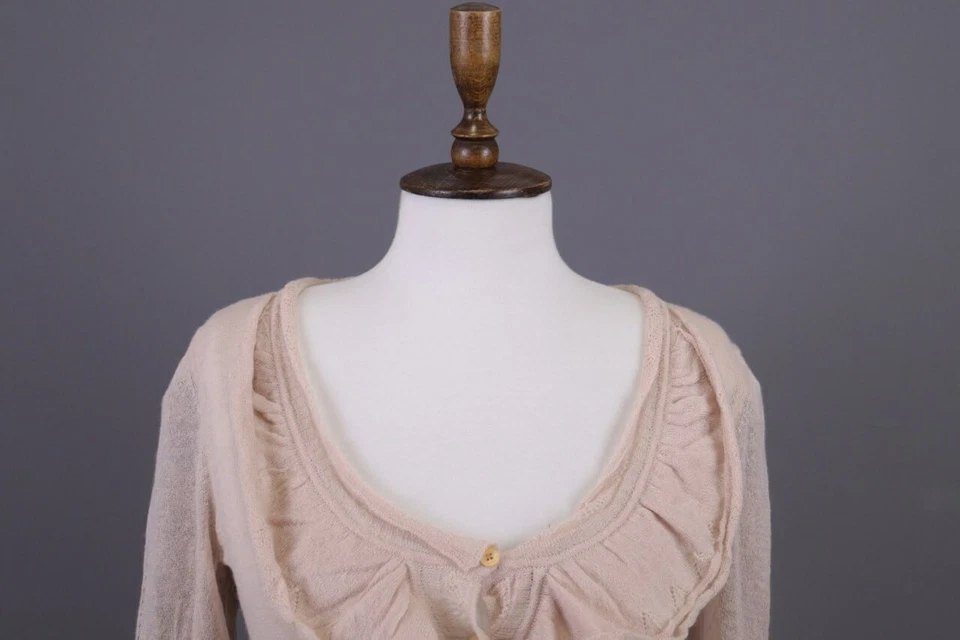 ROBERTO CAVALLI Beige Henely  3/4 Sleeve Top Shirt Size L - Image 2 of 4