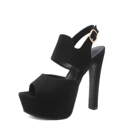 Womens Platform Fashion Crossover Elastic Band Super High