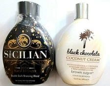 The Sicilian 200X Black Bronzer & Black Chocolate Coconut Cream Tanning Lotion