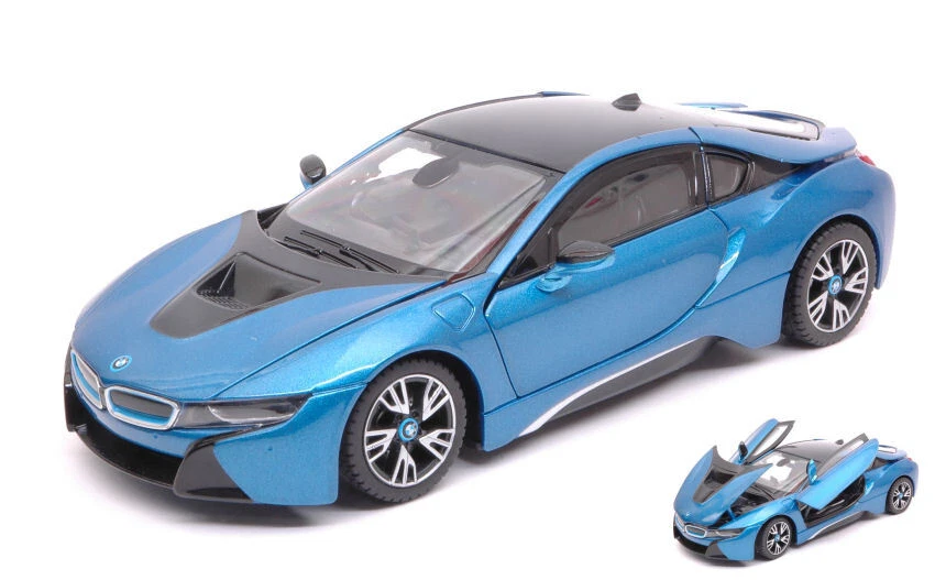 MODELLINO AUTO STATICO DIECAST BMW I8 2015 BLU MODELLISMO SCALA 1:24 - Immagine 4 di 4