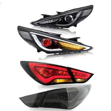 Demon Eyes Headlights +SMOKE FULL LED Tail Lights Hyundai Sonata Sedan 2011-2014