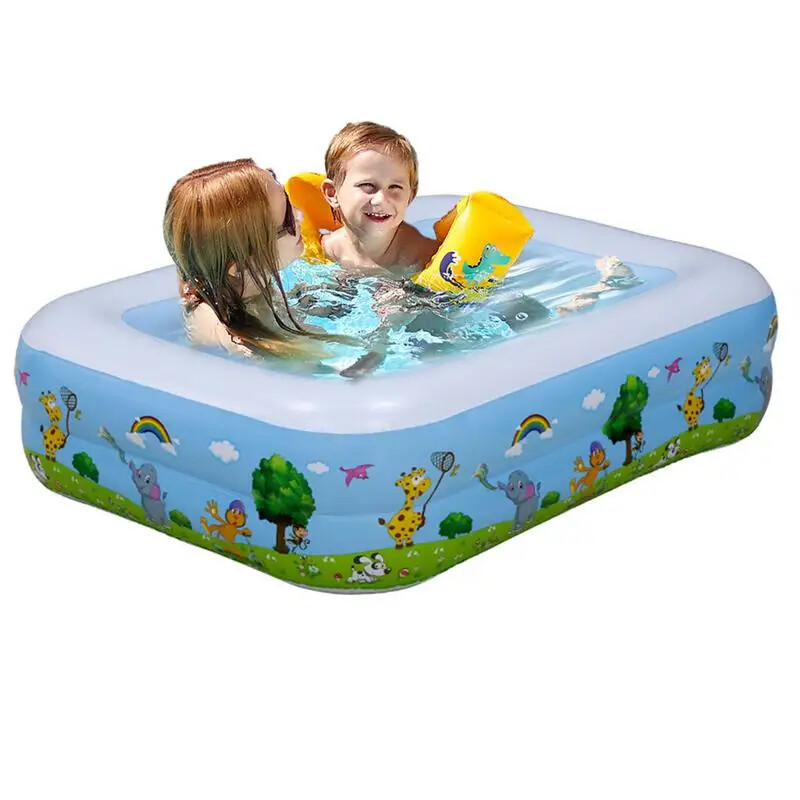 Square Inflatable Swimming Pool Portable Foldable Home Paddling Reservoir