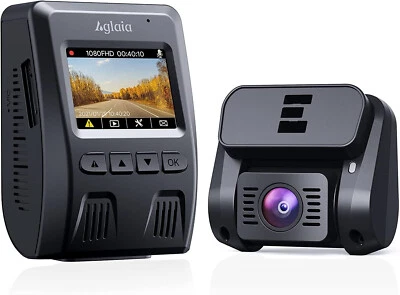 Aukey Dual Dashcam Telecamera Auto HD Anteriore e Posteriore 170° Grandangolo Visione Notturna Loop