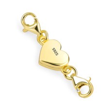 Sterling Silver Heart Magnetic Jewelry Clasps Closure for Bracelet Necklace