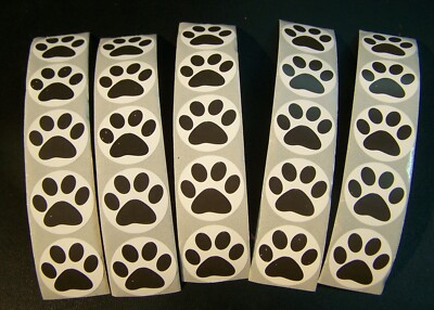 25 x DOG / PAW SELF-ADHESIVE STICKERS