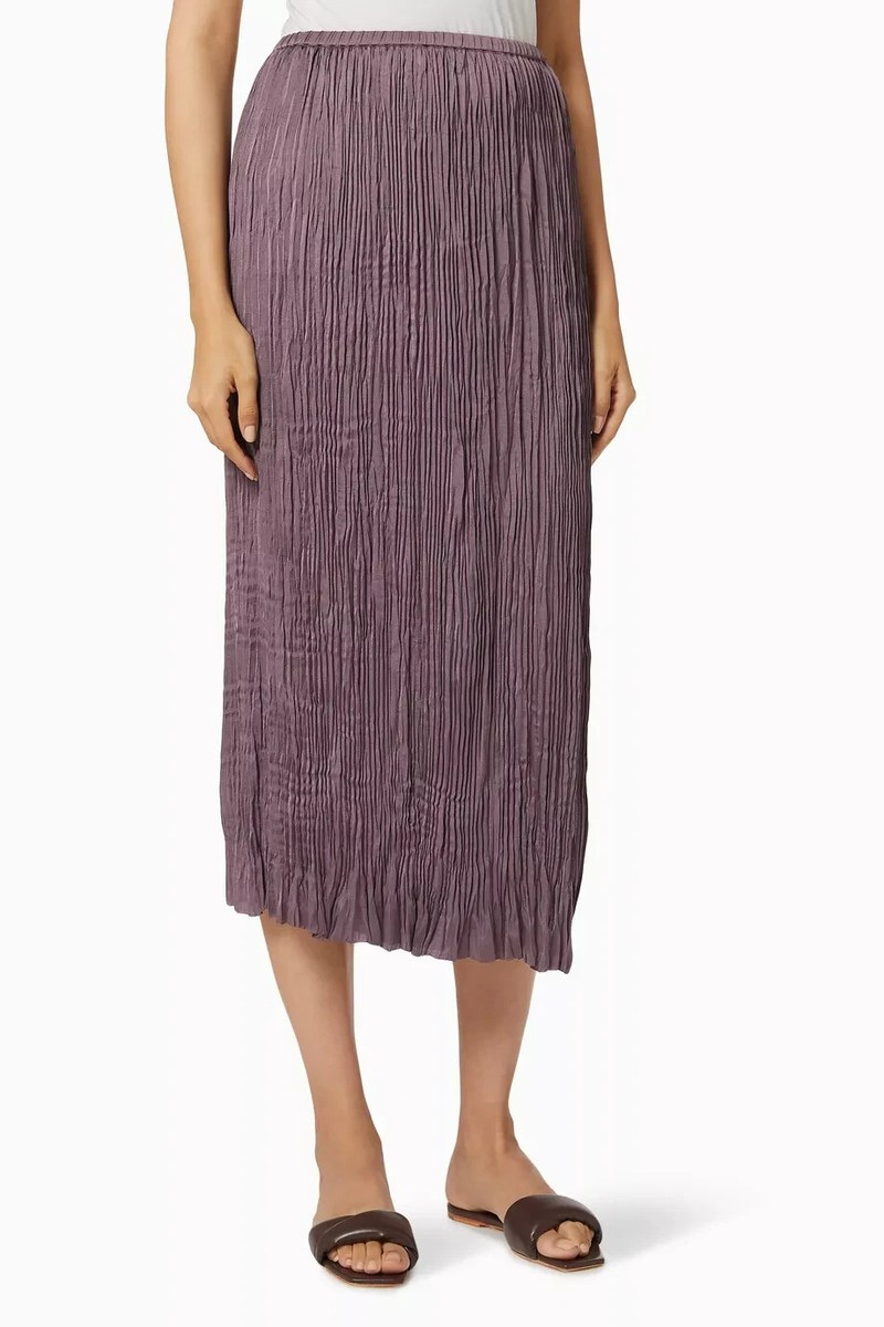 Vince Purple Pleated Paneled Skirt in Fig Size S/P Retail $365
