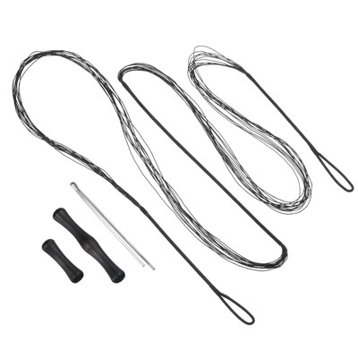 Bow String Replacement with Finger Guards for AMO 64'', 12 Strands, Black