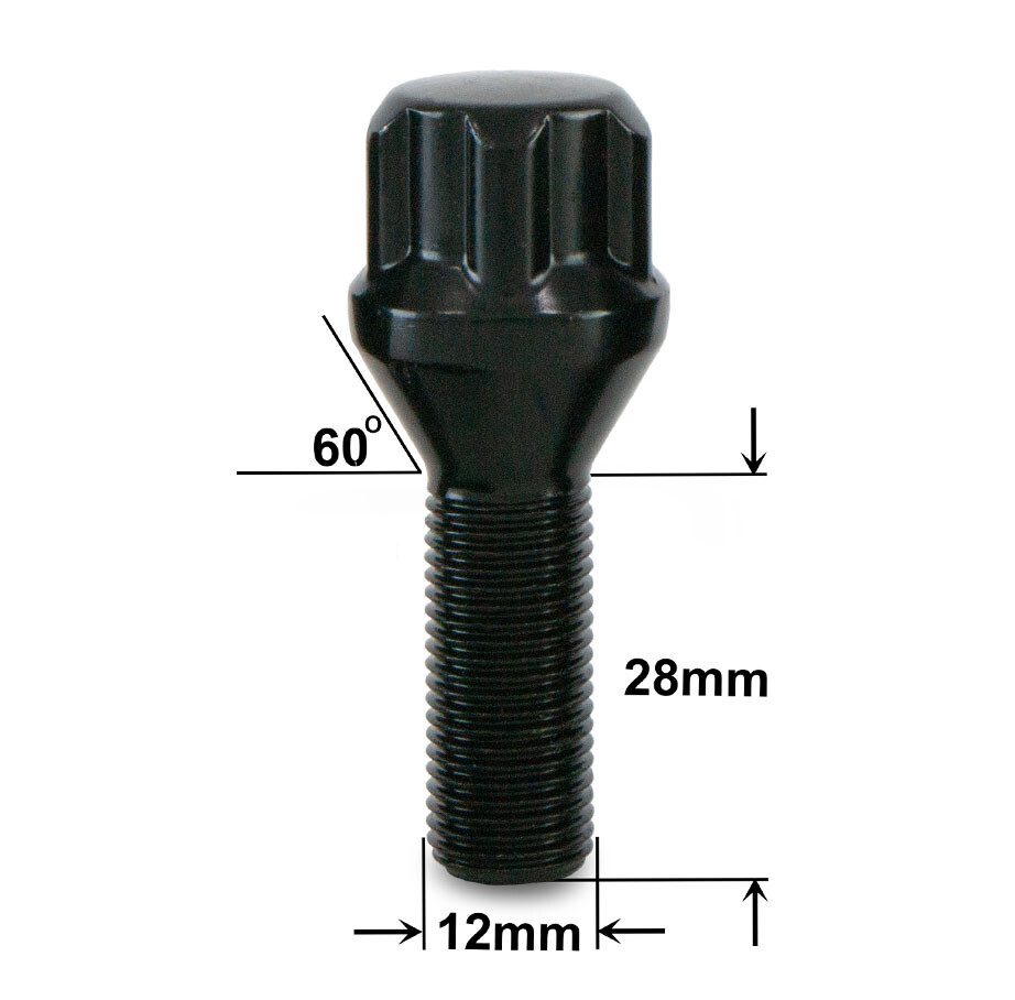 Black Locking Alloy Wheel Bolts & Key For Citroen Aftermarket Alloys