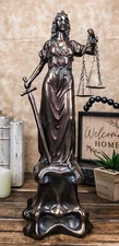 Ebros Gift Bronzed Resin Greek Goddess Lady of Justice Statue 16" High