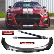 For Ford Mustang Gt Shelby Carbon Style Front Bumper Lip Splitter Strut Rods For Ford Mustang Gt Shelby Carbon Style Front Bumper Lip Splitter Strut Rods