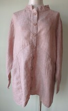 Flax Designs Linen Jacket L Nwt Globetrotter Blush